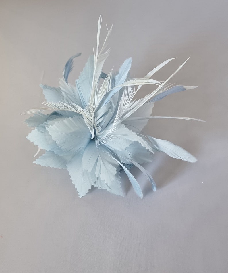 New Pale Blue Colour Small size Fascinator with clip For wedding day ,Womens Day image 1