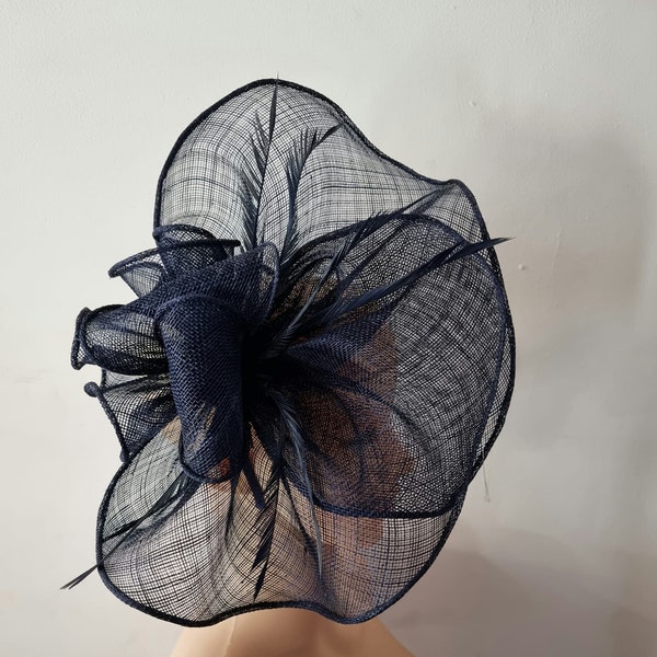 Colors Accessories Mini Loop Feather Clip Fascinator Navy main image 1