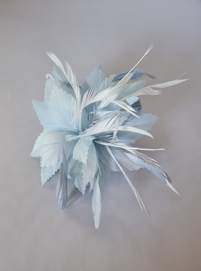 New Pale Blue Colour Small size Fascinator with clip For wedding day ,Womens Day image 2