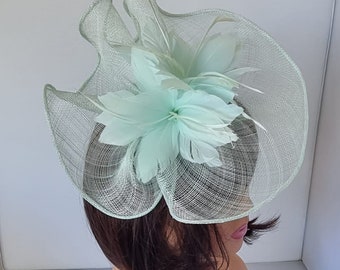 New Aqua Colour Fascinator With Flower Headband and Clip Wedding Hat,Royal Ascot Ladies Day