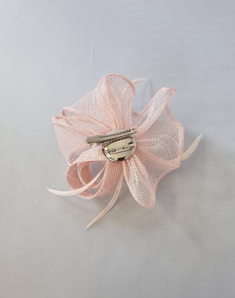New Pale Pink Small size Fascinator with clip For wedding day ,Womens Day image 4