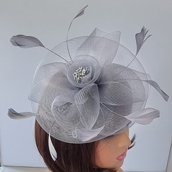 Floral Fascinator Headband - Silver