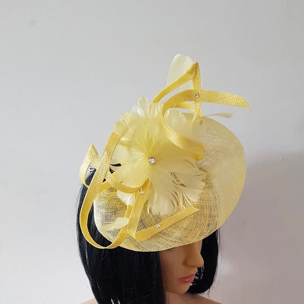 Yellow Fascinator Etsy