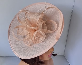 New Pale Pink ,Light Pink Colour Fascinator With Flower Headband and Clip Wedding Hat,Royal Ascot Ladies Day