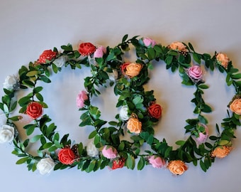 Rose bloem hoofdband hoofd Garland haarband kroon krans Festival Boho trouwdag Garland