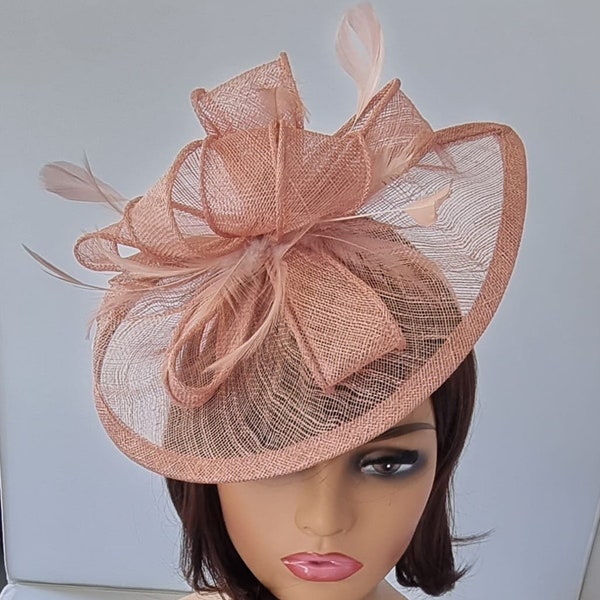 Dusty Pink Colour Fascinator With Flower Headband Wedding Hat,Royal Ascot Ladies Day