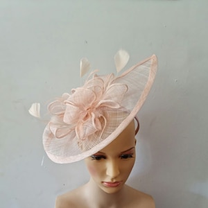 Champagne Colour Fascinator With Flower Headband Wedding Hat,Royal Ascot Ladies Day image 1