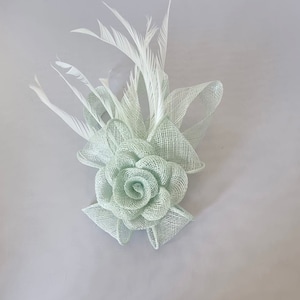 New Aqua Colour Fascinator With Flower Headband and Clip Wedding Hat,Royal Ascot Ladies Day Small size image 4