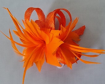 New Orange Colour Small size Fascinator with clip For wedding day ,Women’s Day