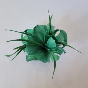New Forest Green Colour Small size Fascinator with clip For wedding day ,Womens Day image 1