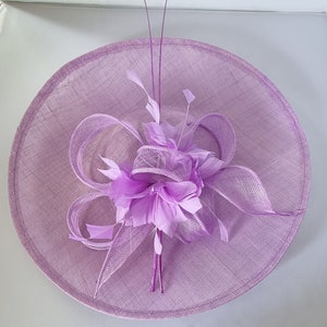 Lilac Purple ,Light Purple Colour Large Fascinator With Flower Headband Wedding Hat,Royal Ascot Ladies Day image 4