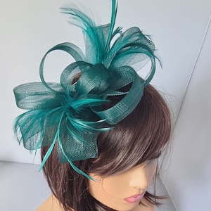 Finecy In Small Flower Feather Hair Hat Fascinator Headband Clip Wedding Royal Ascot Race Navy - Foto 4