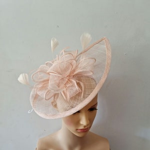 Champagne Colour Fascinator With Flower Headband Wedding Hat,Royal Ascot Ladies Day image 3