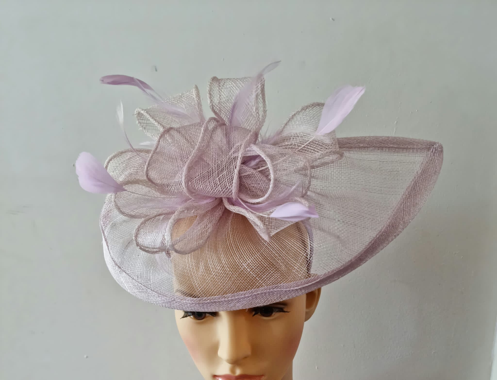 plum pink purple fascinator millinery burlesque headband wedding hat hair piece 
