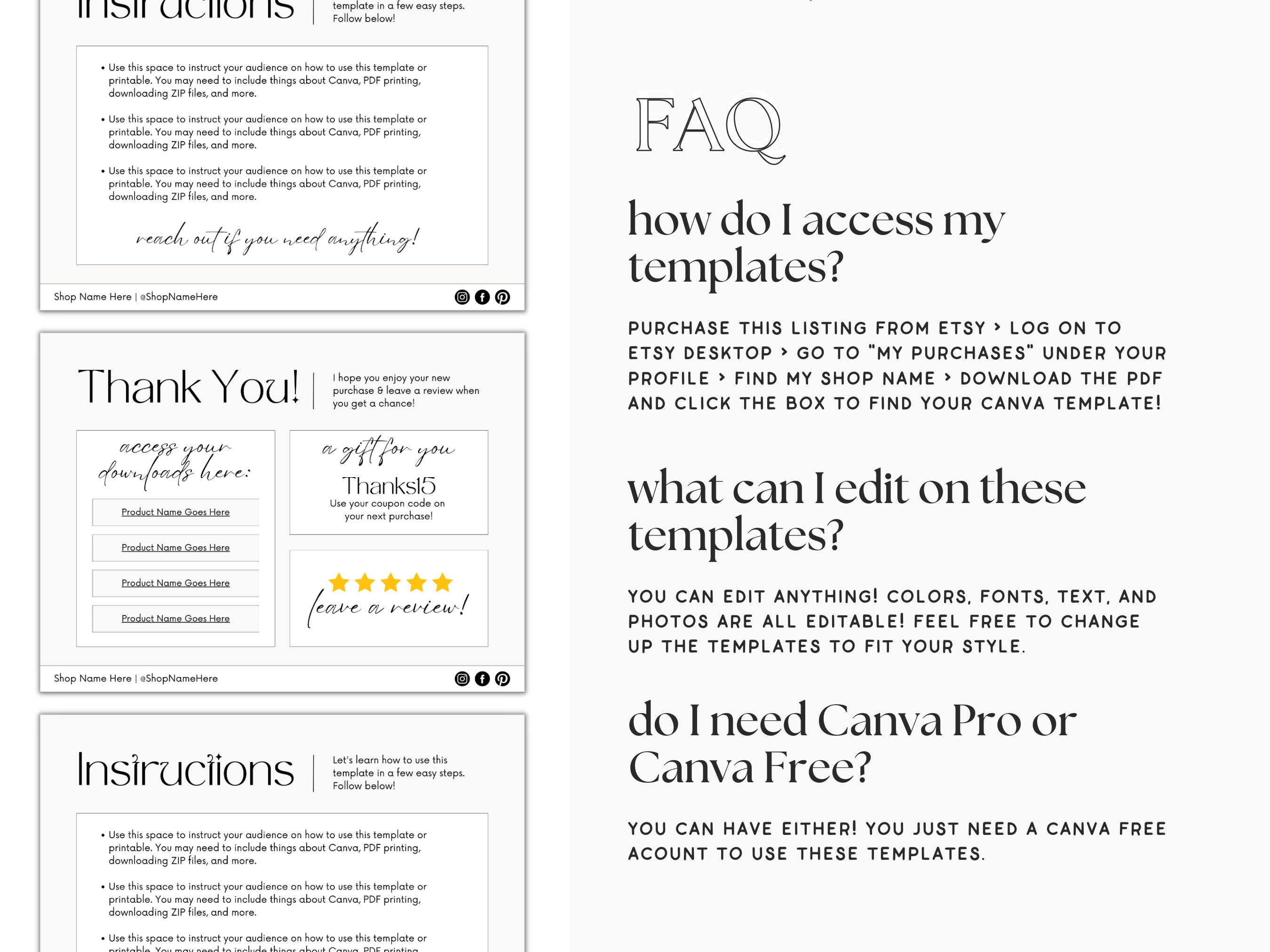 Digital Download Instructions Template Digital Product Etsy Australia