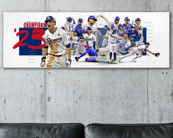 Texas Rangers World Series Champions Canvas Print - Wall Art, Sports Art Print, Kids Decor, Man Cave, Canvas Art, Gift, Baseball Poster