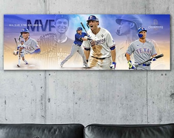 Corey Seager Canvas Print - Texas Rangers - Wall Art, Sports Art Print, Kids Decor, Man Cave, Canvas Art, Gift, Baseball Poster