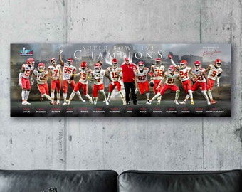Kansas City Chiefs Super Bowl LVII Champions Canvas Print - Wall Art, Sports Art Print, Kids Decor, Man Cave, Canvas Art, Football Poster