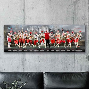 Kansas City Chiefs Super Bowl LVII Champions Canvas Print - Wall Art, Sports Art Print, Kids Decor, Man Cave, Canvas Art, Football Poster