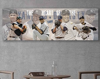 Core Four Canvas Print - New York Yankees - Wall Art, Sports Art Print, Kids Decor, Man Cave, Canvas Art, Gift, Baseball Poster