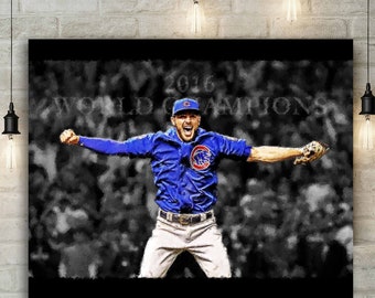 Kris Bryant Canvas Print - Chicago Cubs - Wall Art, Sports Art Print, Kids Decor, Man Cave, Gift, Baseball Poster