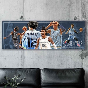 Ja Morant Canvas Print - Memphis Grizzlies - Wall Art, Sports Art Print, Kids Decor, Man Cave, Canvas Art, Gift, Basketball Poster