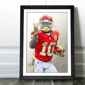 Tyreek Hill Poster - Kansas City Chiefs - Canvas Print, Wall Art, Sports Art Print, Football Poster, Kids Decor, Man Cave, Gift, Modern