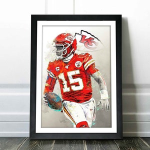 Patrick Mahomes Poster - Kansas City Chiefs - Canvas Print, Wall Art, Sports Art Print, Football Poster, Kids Decor, Man Cave, Gift, Modern