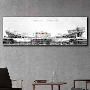 Arrowhead Stadium Canvas Print Black/White - Kansas City Chiefs - Wall Art, Sports Art Print, Kids Decor, Man Cave, Gift, Football Poster