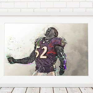 Ray Lewis Poster - Baltimore Ravens - Canvas Print,Wall Art, Sports Art Print, Football Poster, Kids Decor, Man Cave, Gift, Modern