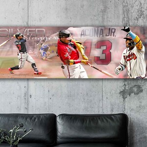 Ronald Acuna Jr Canvas Print - Atlanta Braves - Wall Art, Sports Art Print, Kids Decor, Man Cave, Canvas Art, Gift, Baseball Poster