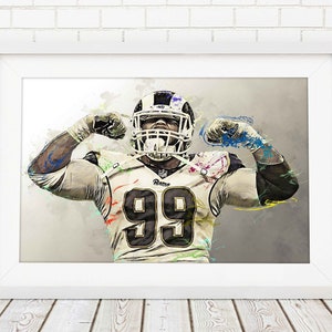 Aaron Donald Poster - Los Angeles Rams - Canvas Print, Wall Art, Sports Art Print, Football Poster, Kids Decor, Man Cave, Gift, Modern