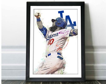 Justin Turner Poster - Los Angeles Dodgers - Canvas Print, Wall Art, Sports Art Print, Baseball Poster, Kids Decor, Man Cave, Gift, Modern