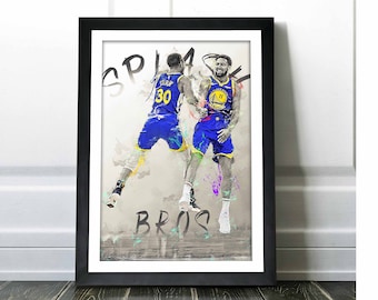  Klay Thompson and Steph Curry Signed Posters Modern