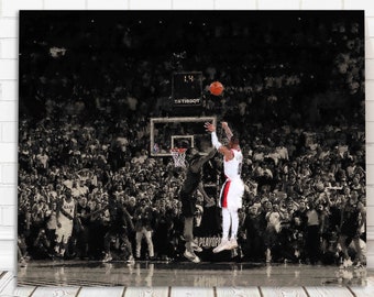 Damian Lillard Canvas Print - Portland Trail Blazers - Game Winner