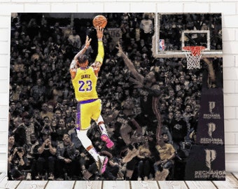 Lebron James Canvas Print - Los Angeles Lakers - Wall Art, Sports Art Print, Kids Decor, Man Cave, Gift, Basketball Poster