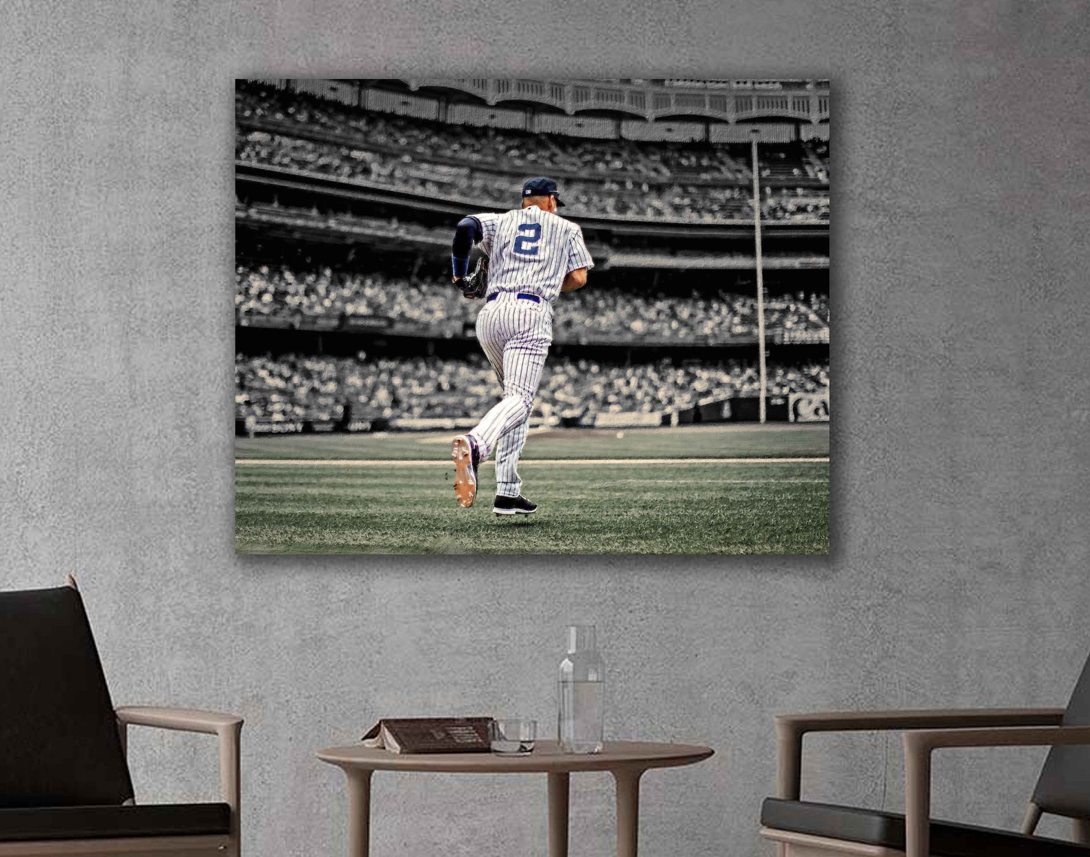 Derek Jeter Canvas Print New York Yankees Wall Art Sports Etsy