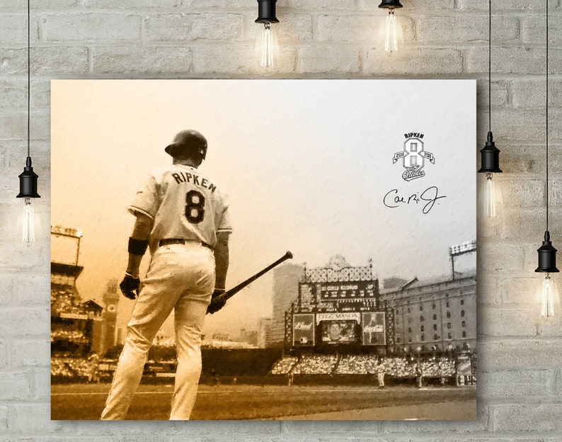 Gift Canvas Art Baseball Poster Kids Decor Wall Art Baltimore Orioles Man Cave Sports Art Print Cal Ripken Jr Canvas Print