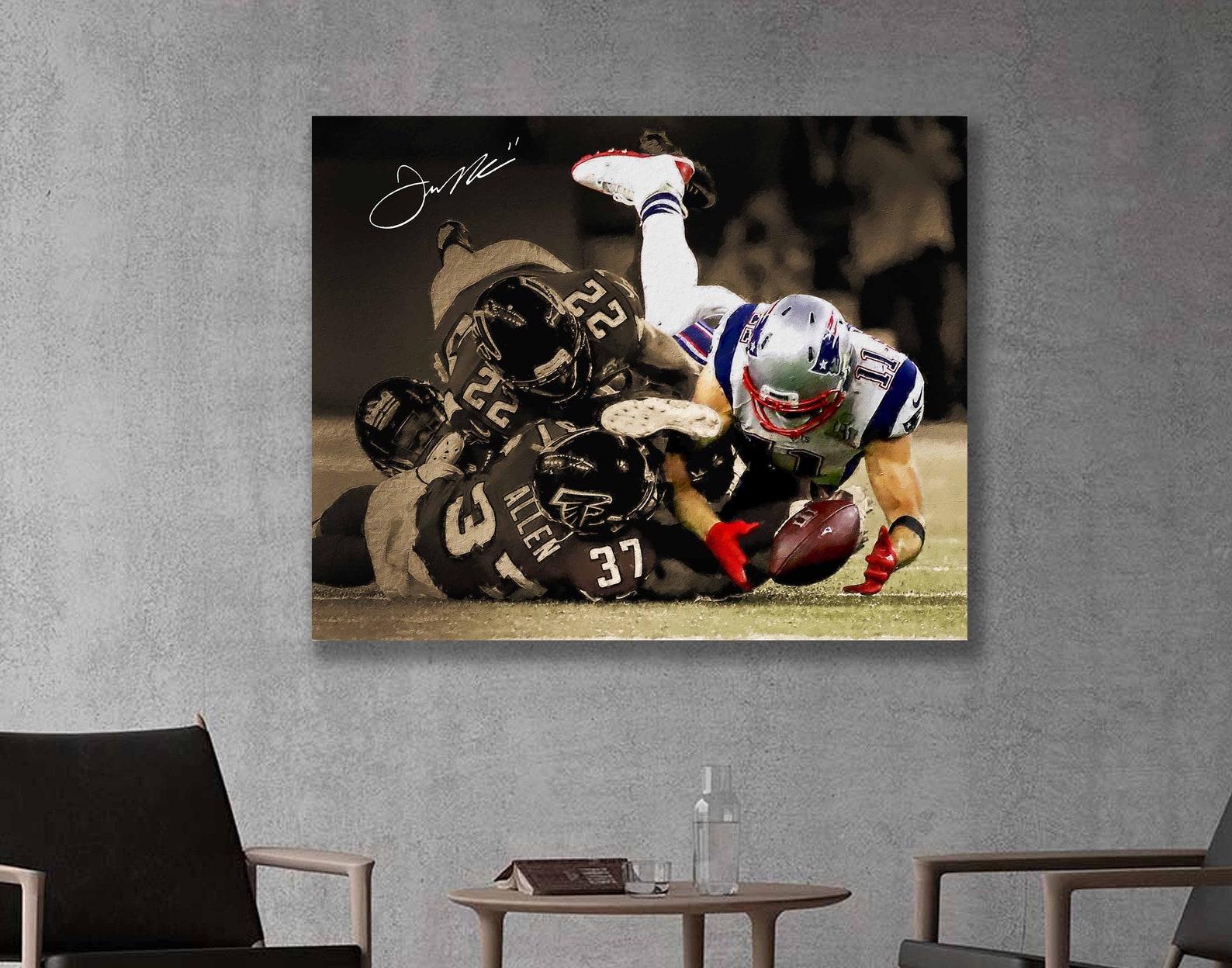 Julian Edelman Canvas Print New England Patriots Wall Art - Etsy