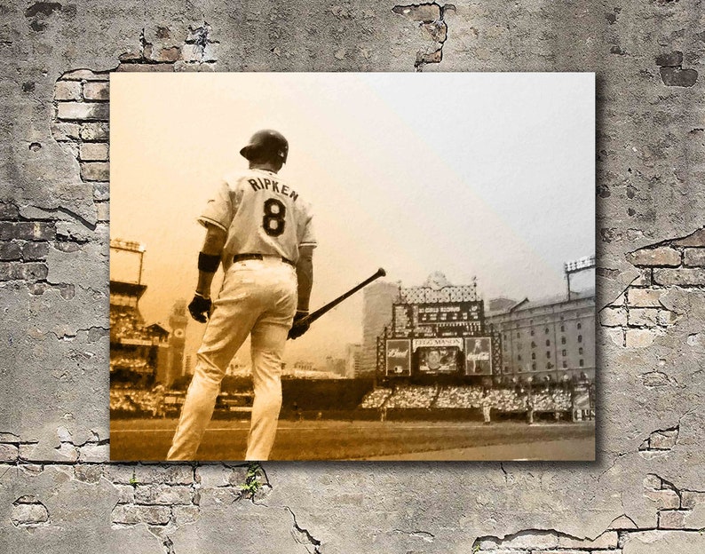 Gift Canvas Art Baseball Poster Kids Decor Wall Art Baltimore Orioles Man Cave Sports Art Print Cal Ripken Jr Canvas Print