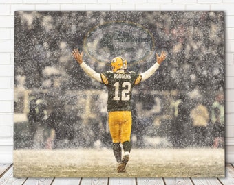 Aaron Rodgers Canvas Print - Green Bay Packers - Wall Art, Sports Art Print, Kids Decor, Man Cave, Canvas Art, Gift, Football Poster