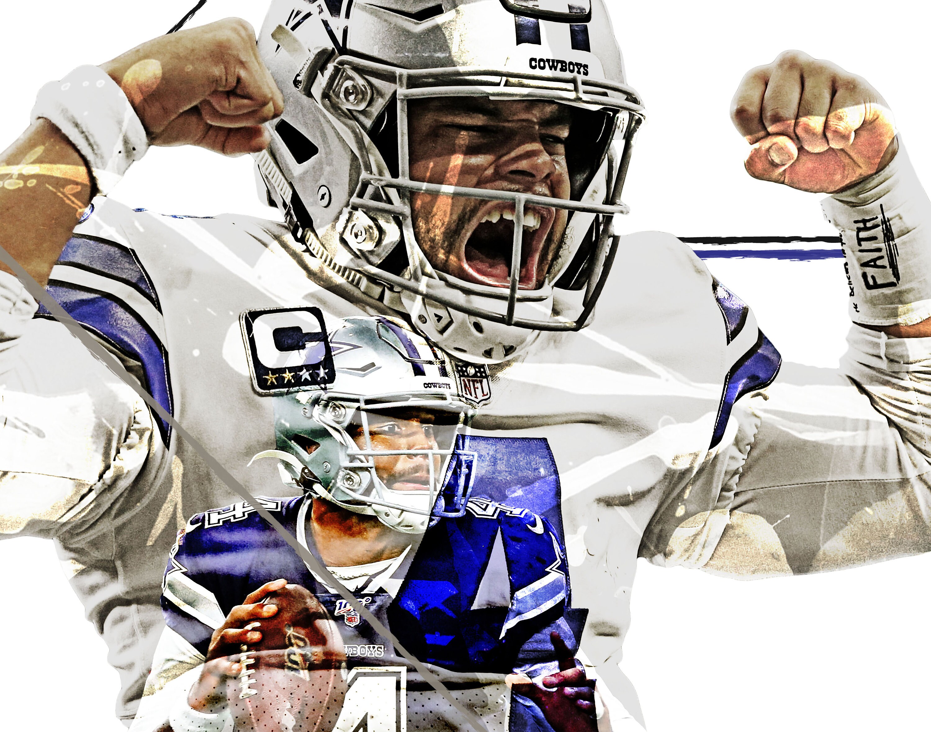 Dak Prescott Poster Dallas Cowboys Wall Art Art Print Etsy