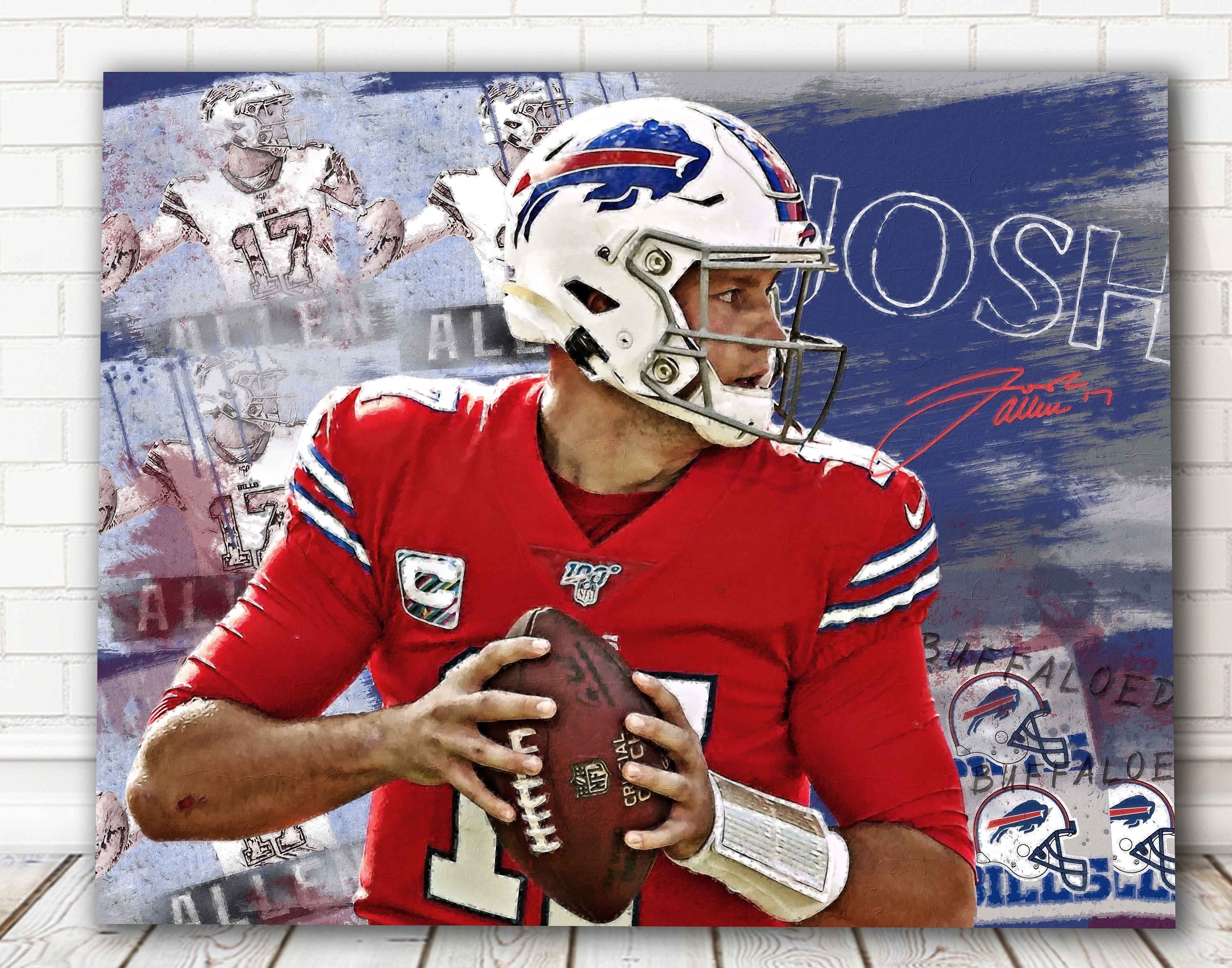 Josh Allen Canvas Print Buffalo Bills Wall Art Sports Art Etsy