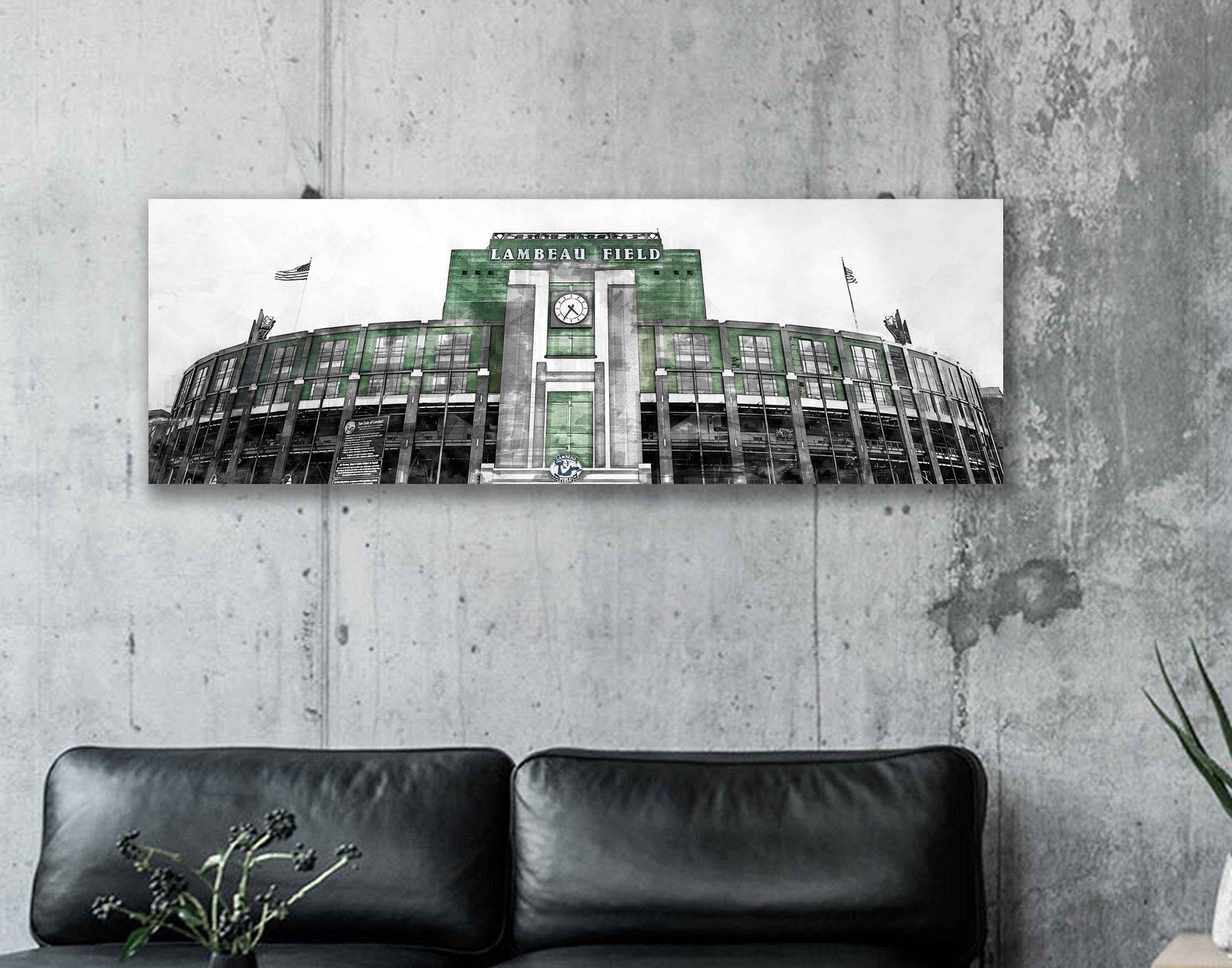 Lambeau Field Stadium Canvas Print Green Bay Packers Wall Etsy