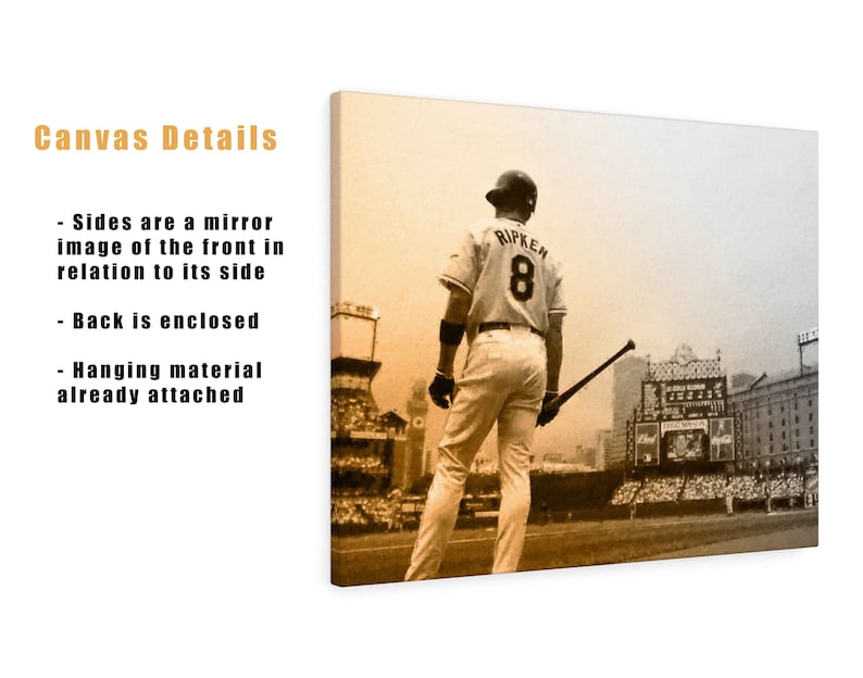 Gift Canvas Art Baseball Poster Kids Decor Wall Art Baltimore Orioles Man Cave Sports Art Print Cal Ripken Jr Canvas Print