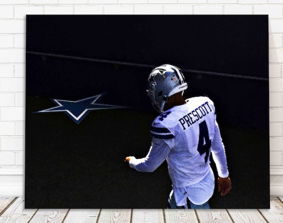 Dak Prescott Canvas Print Dallas Cowboys Wall Art Sports Art Print Kids Decor Man Cave Canvas Art Gift Football Poster Etsy