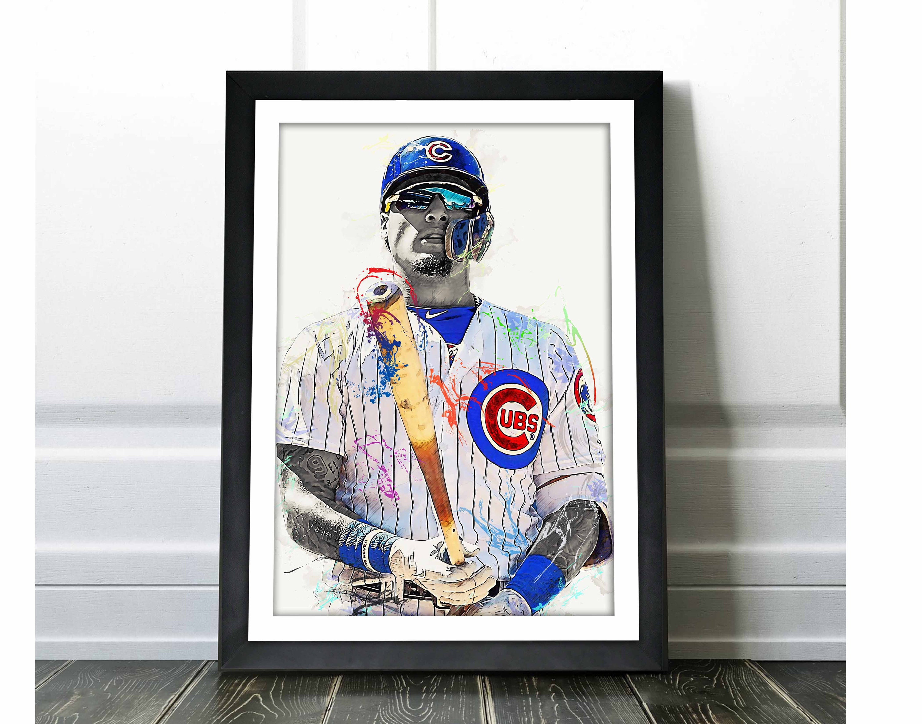  Baseball Poster Javier Báez Canvas Poster Wall Art Decor Print  Picture Paintings for Living Room Bedroom Decoration Frame:  Frame:12x18inch(30x45cm): Posters & Prints