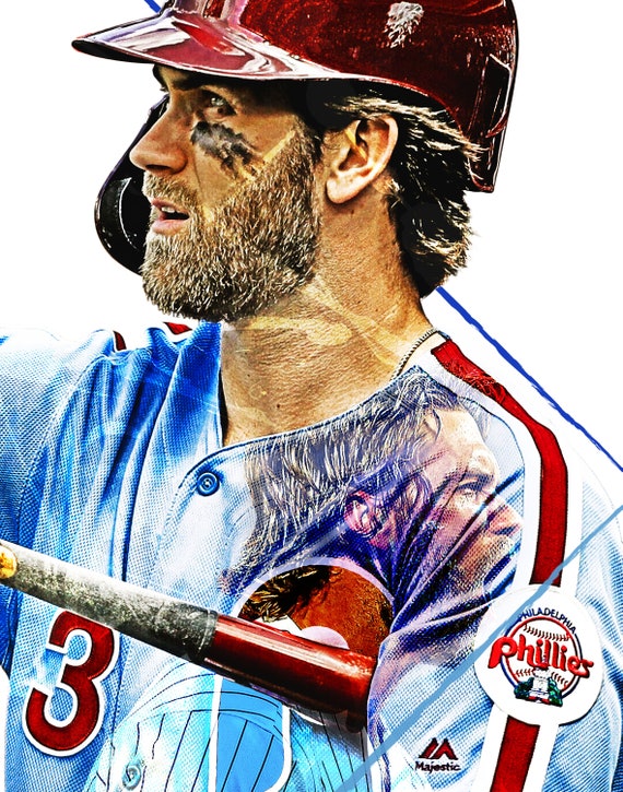 ブライス・ハーパー　アートポスター A2版　フィラデルフィア・フィリーズ Bryce Harper Poster - Philadelphia Phillies - Canvas Print