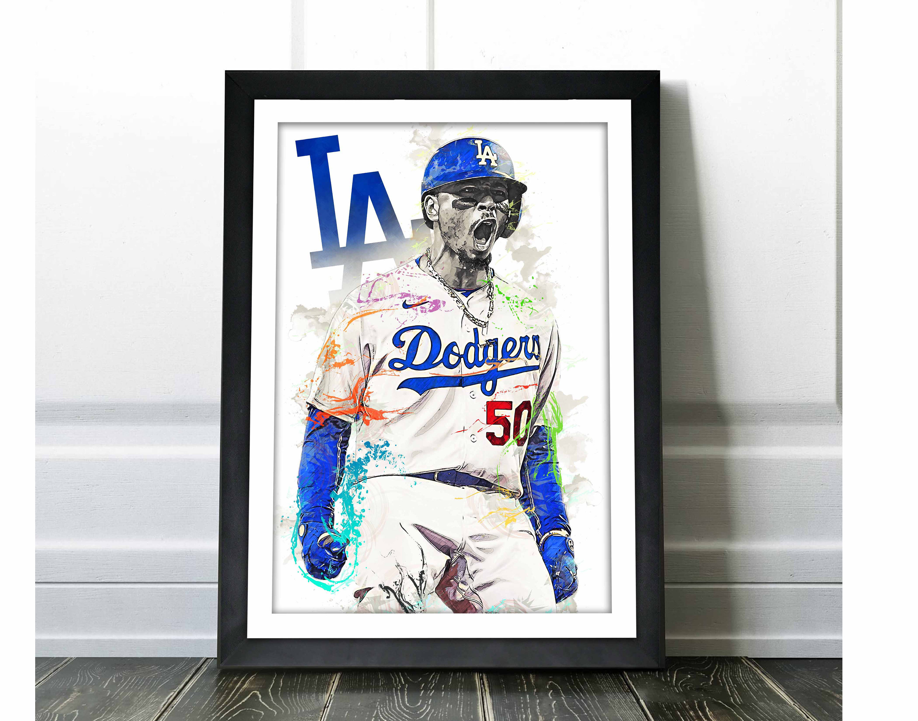Mookie Betts Poster Los Angeles Dodgers Canvas Print Wall | Etsy