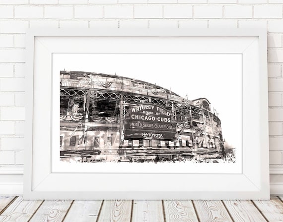 Wrigley Field Stadium Poster Chicago Cubs Canvas Print | Etsy